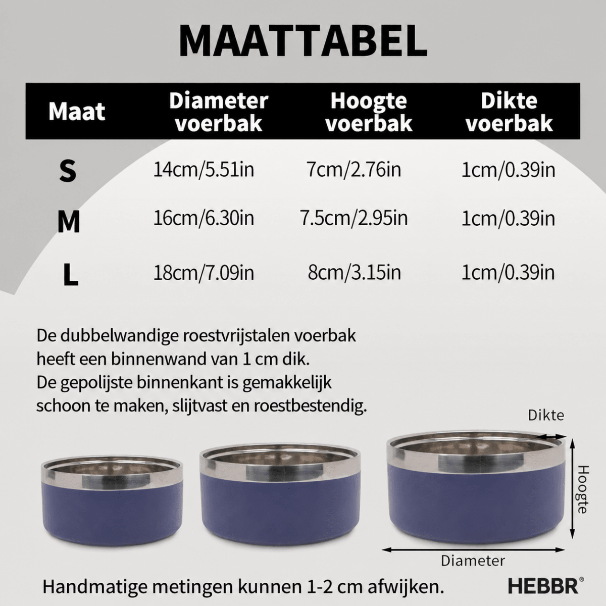 Stijlvolle RVS Kom - Hebbr