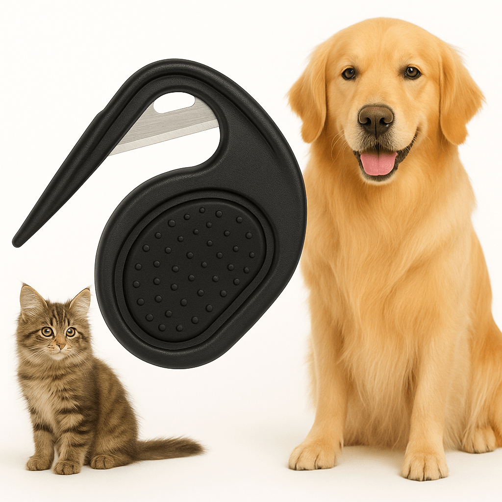 Stressvrije Vachtverzorging Borstel voor Honden en Katten - Efficiënte Klittenverwijdering met Comfortabele Grip - Hebbr
