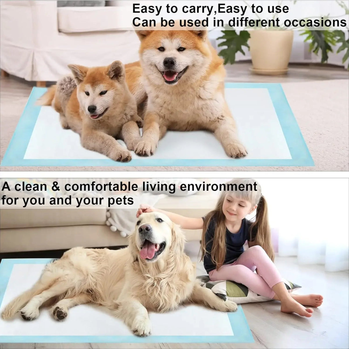 Super Absorberende Hondenluiers - 6 - Laags Wegwerp Puppy Training Pads, XXXL Formaat voor Grote en Kleine Honden - Hebbr