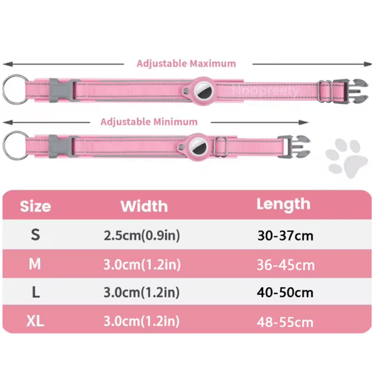 Tracker voor Hond met Reflecterende Halsband 30×30×9 mm – Bluetooth GPS Verbinding - Hebbr