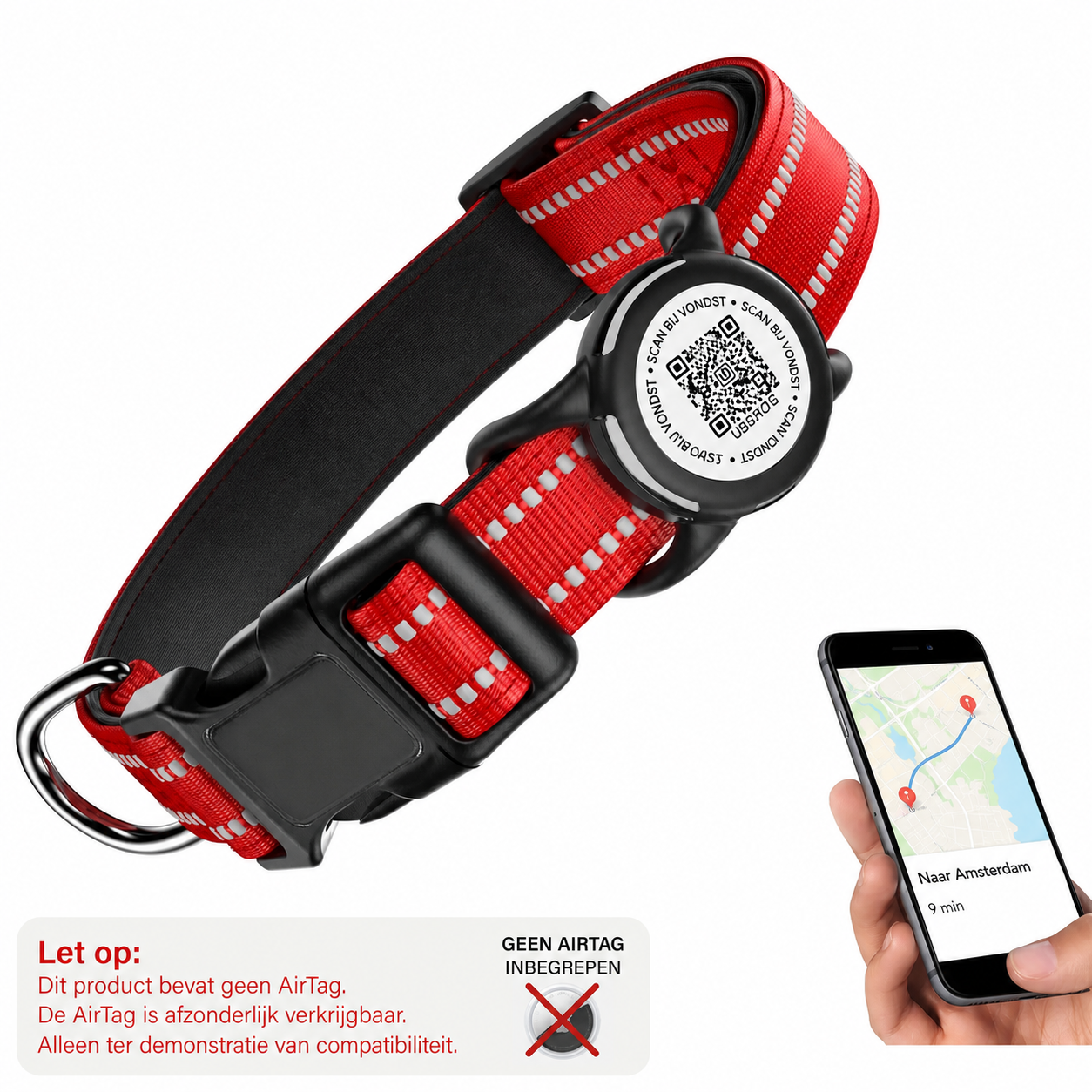 Nederlandse productwaarschuwing voor rode Wavi QR-hondenhalsband - Hebbr