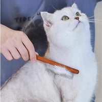 Vachtverzorgingskam voor katten - Roestvrij staal en houten handvat, ideaal tegen haarballen - Hebbr