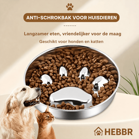 Verhoogde RVS Voerbak - Hebbr