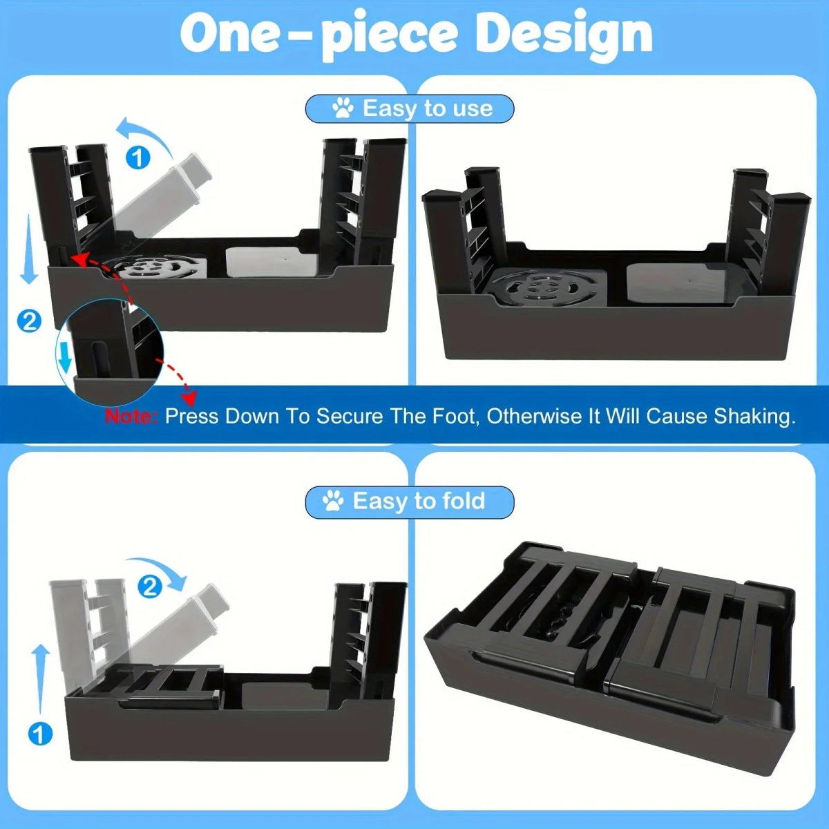 Verstelbare Hondenbak voor Voer en Water, Hoogte 8,6 - 28,7 cm, Anti - Slip, Vaatwasmachinebestendig - Hebbr