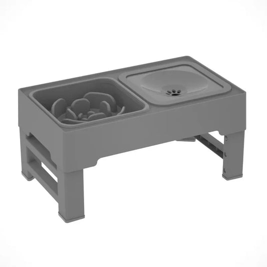 Verstelbare Hondenbak voor Voer en Water, Hoogte 8,6 - 28,7 cm, Anti - Slip, Vaatwasmachinebestendig - Hebbr