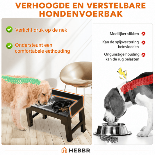Verstelbare Hondenvoerbak - Hebbr