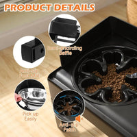 Verstelbare Hondenvoerbak met Standaard en Anti - Slip Ontwerp - Ideaal voor Middelgrote en Grote Honden - Hebbr