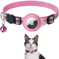 Verstelbare Kattenhalsband met AirTag Locatietracking - Weerbestendig en Reflecterend, 22 - 32 cm - Hebbr