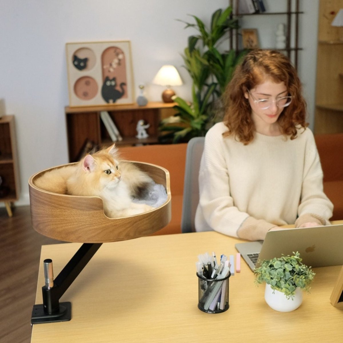 Verstelbare Kattenmand voor Katten tot 8 kg – Draaibaar & Comfortabel Kattenbedje - Hebbr
