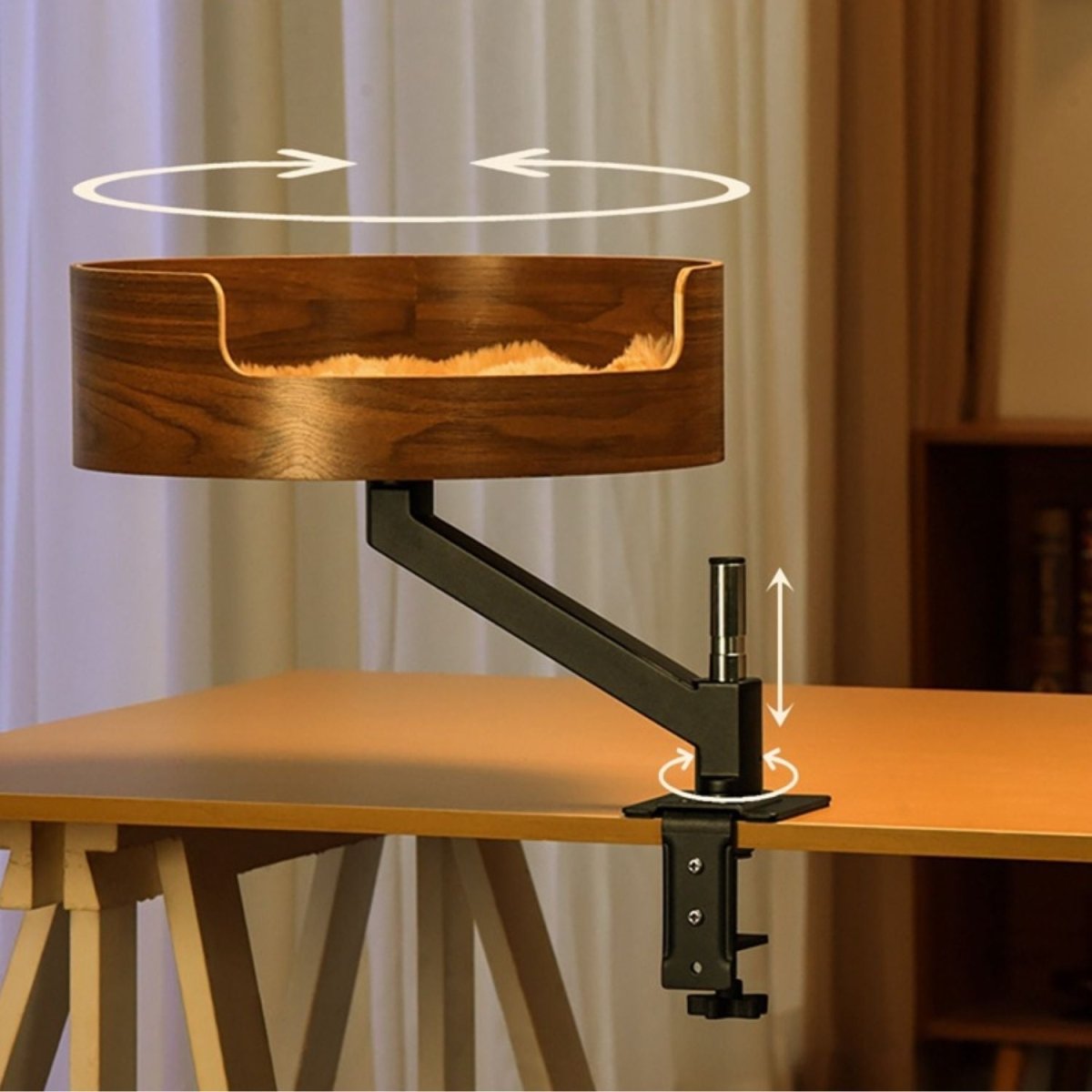 Verstelbare Kattenmand voor Katten tot 8 kg – Draaibaar & Comfortabel Kattenbedje - Hebbr