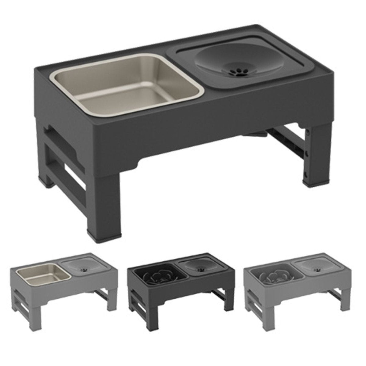 Verstelbare Voerbak voor Honden met orthopedische klachten – Hoogte 9 - 29cm, Anti - Tip Ontwerp - Hebbr