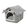 Verwijderbaar Grijs Kattenhuisje Voor Binnen En Buiten - Opvouwbaar, Wasbaar, Vierseizoenen Design - Hebbr