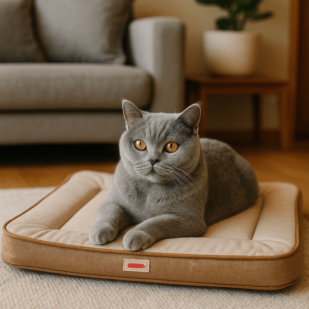 Vierseizoenen kattenbed van katoen, ademend en opvouwbaar - Comfortabel ligbed voor katten en kittens - Hebbr