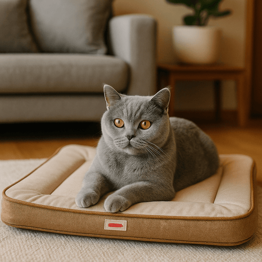 Vierseizoenen kattenbed van katoen, ademend en opvouwbaar - Comfortabel ligbed voor katten en kittens - Hebbr