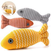 Visvormig kattenspeelgoed met kattenkruid - Zacht rustkussen en actief speelgoed voor katten - Hebbr