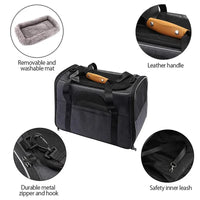 Vouwbare Draagtas voor Huisdieren - Ademend Nylon Oxford, Zwart en Paars, Geschikt voor Katten en Kleine Honden - Hebbr