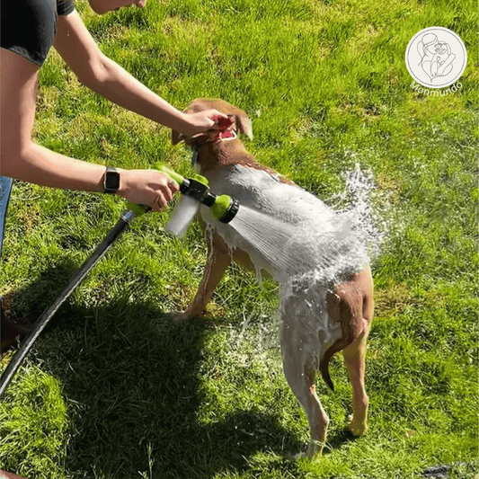 WashWoof Hondensproeikop – Ingebouwde Zeepdispenser, Ergonomisch & Duurzaam - Hebbr