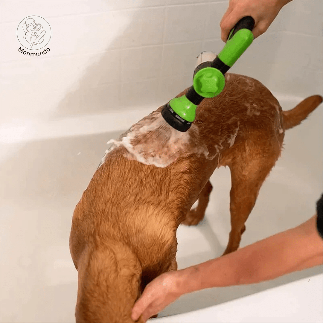 WashWoof Hondensproeikop – Ingebouwde Zeepdispenser, Ergonomisch & Duurzaam - Hebbr