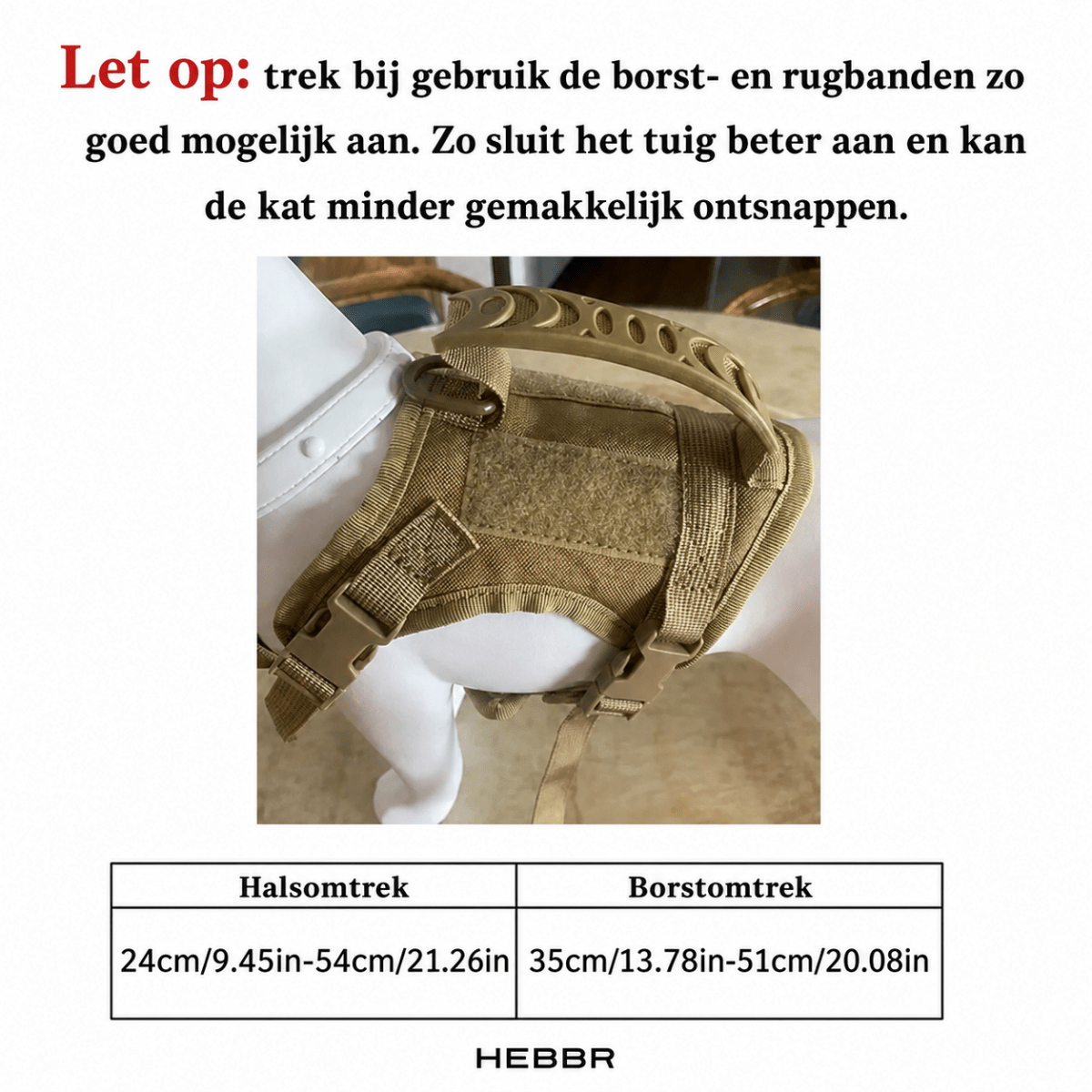 Waterdicht Kattenharnas - Hebbr