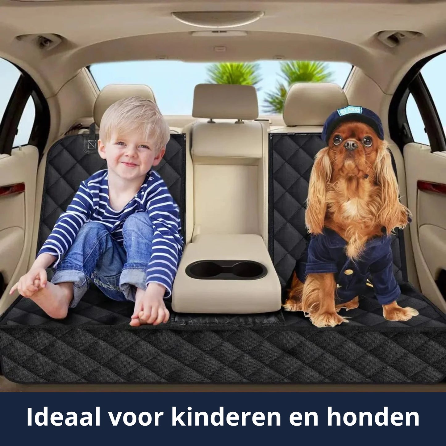 Waterdichte Beschermhoes voor Achterbank – Geschikt voor Grote en Middelgrote Honden, Duurzaam Polyester - Hebbr