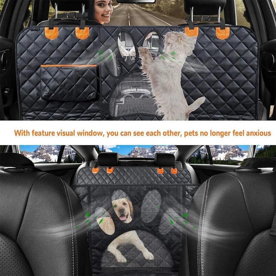 Waterdichte Hond Autostoelhoes voor Achterbank – Met Mesh Raam & Zijrits - Hebbr