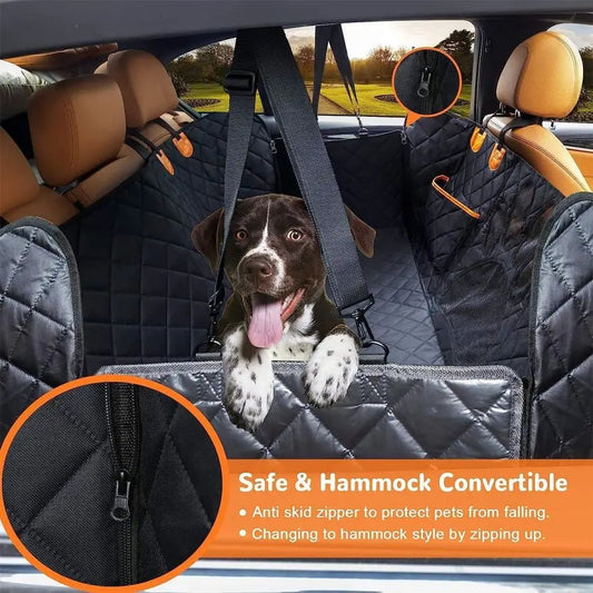 Waterdichte Hond Autostoelhoes voor Achterbank – Met Mesh Raam & Zijrits - Hebbr