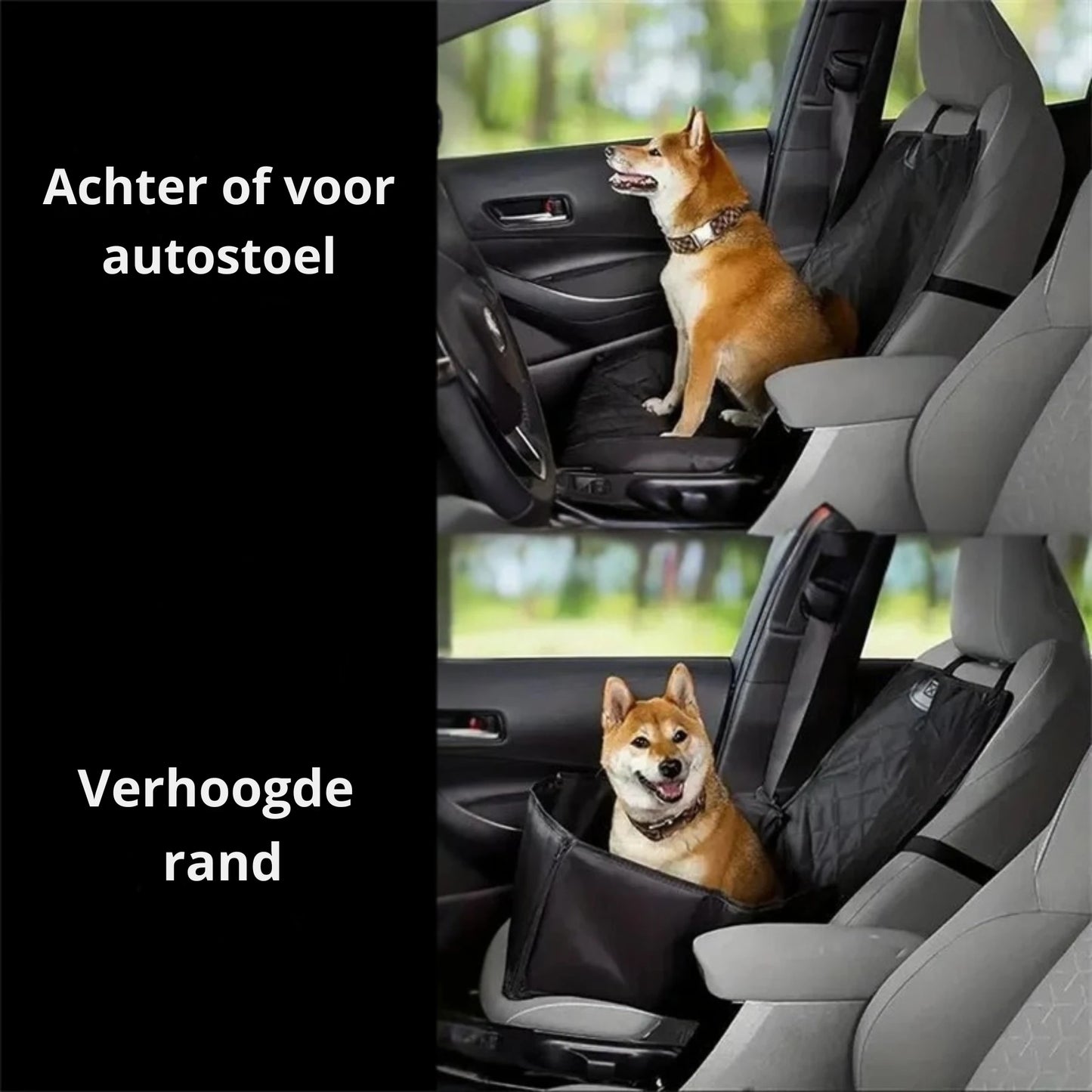 Waterdichte Honden Autostoelhoes, Gequilt, Antislip, Geschikt voor SUV's en Verhoogde Zitplaatsen - Zwart - Hebbr