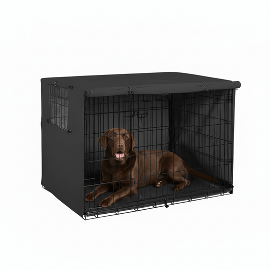 Waterdichte Hondenbench Cover van Oxford Stof - Winddicht, Opvouwbaar en Ademend voor Grote Honden - Hebbr