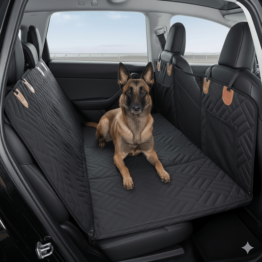 Waterdichte Hondenmat voor in de Auto - Verwijderbare Achterbankmat, Universele Pasvorm, Zwart - Hebbr