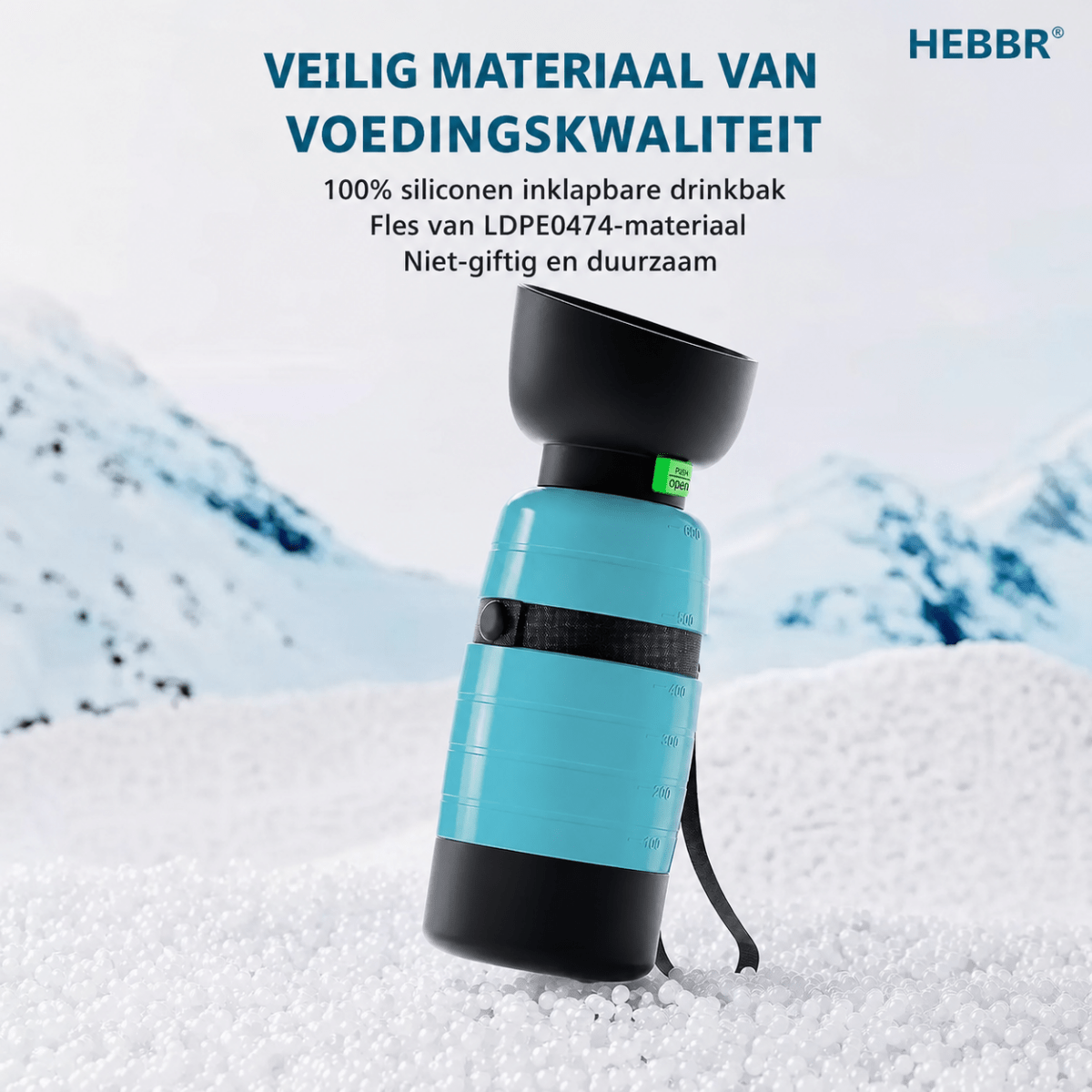 Waterfles Voedselcontainer - Hebbr