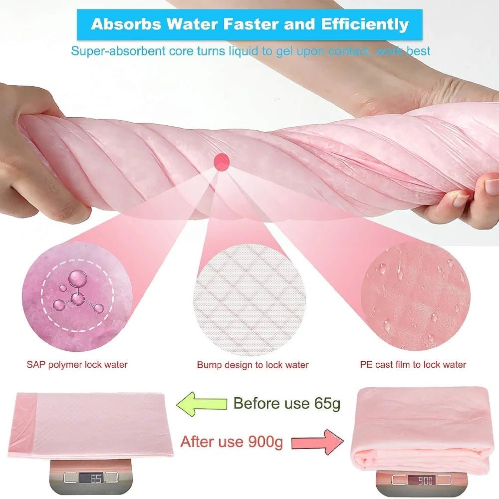 Wegwerp Hondenluiers 50 Stuks, Sneldrogend en Absorberend, Maten 60x90 cm en 60x60 cm - Hebbr