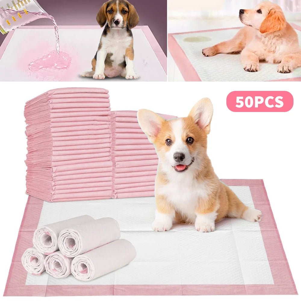 Wegwerp Hondenluiers 50 Stuks, Sneldrogend en Absorberend, Maten 60x90 cm en 60x60 cm - Hebbr