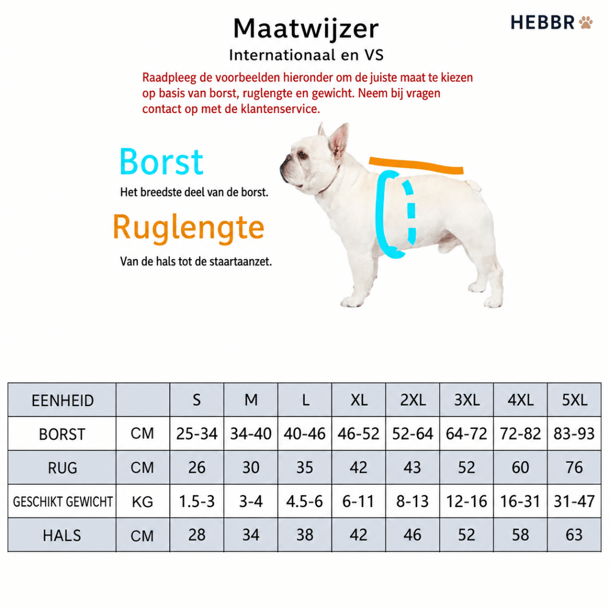 Winddichte Hondenjas - Hebbr