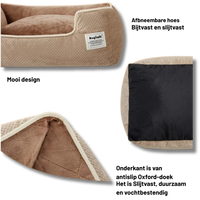 Zacht Hondenbed met Antislip Bodem, Wasbaar Fleece Bed voor Grote Honden en Katten - Comfortabel en Duurzaam - Hebbr