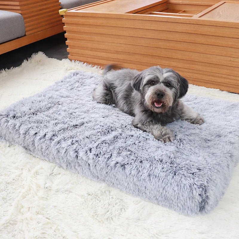 Zacht Katoenen Hondenbed Voor Grote Honden - Fluffy Rechthoekige Hondenmand Voor Diepe Slaap - Hebbr