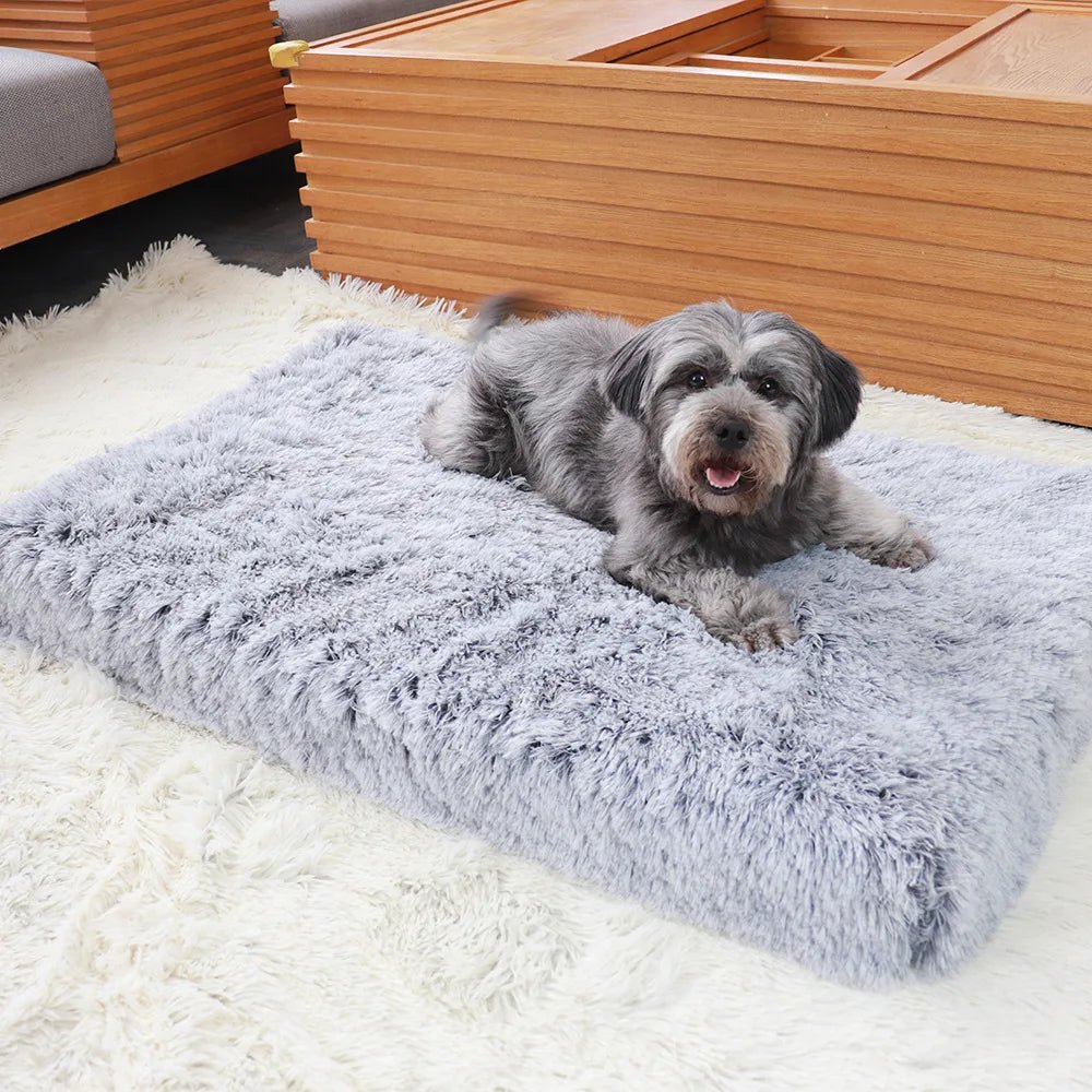 Zacht Katoenen Hondenbed Voor Grote Honden - Fluffy Rechthoekige Hondenmand Voor Diepe Slaap - Hebbr